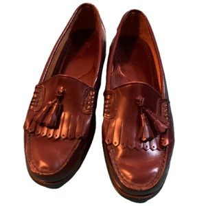 Bass Men’s Weejuns Brown Kiltie Tassel Leather Loafer Size 8